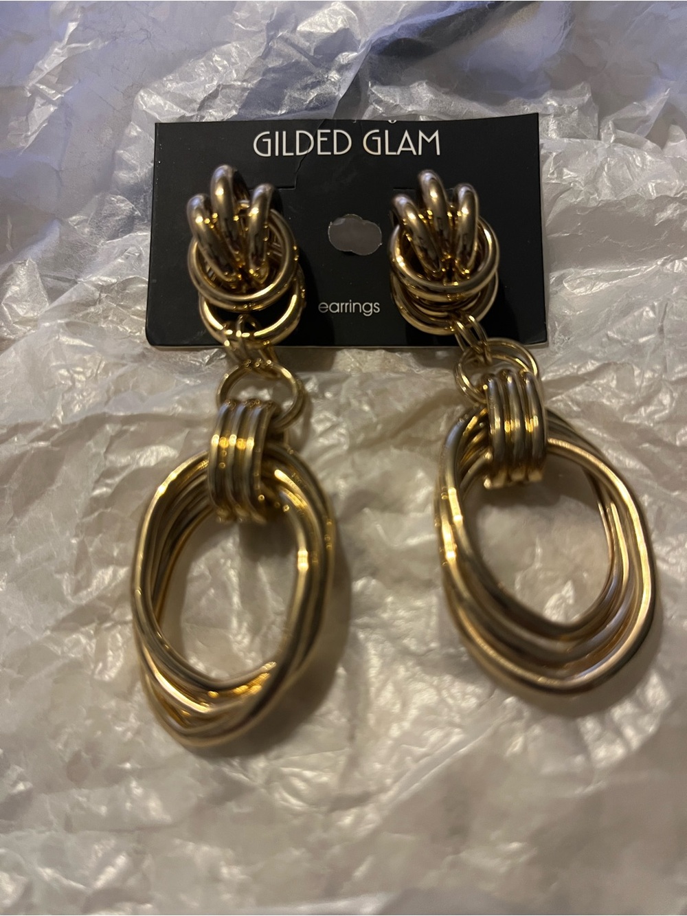 Gold Loop Drop Earrings